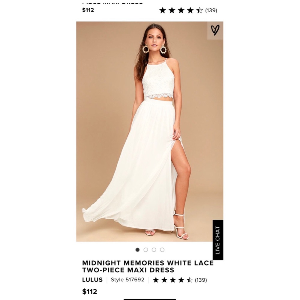 MIDNIGHT MEMORIES WHITE LACE TWO-PIECE MAXI DRESS